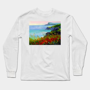 Sea ,rocks,flowers Long Sleeve T-Shirt